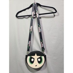Buttercup Powerpuff Girls Green Crossbody Purse‎ Rubber Material Zipper Closure